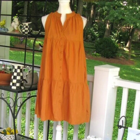 Olivia James The Label Ro sleeveless dress with pockets cotton Small luxury - Picture 1 of 7